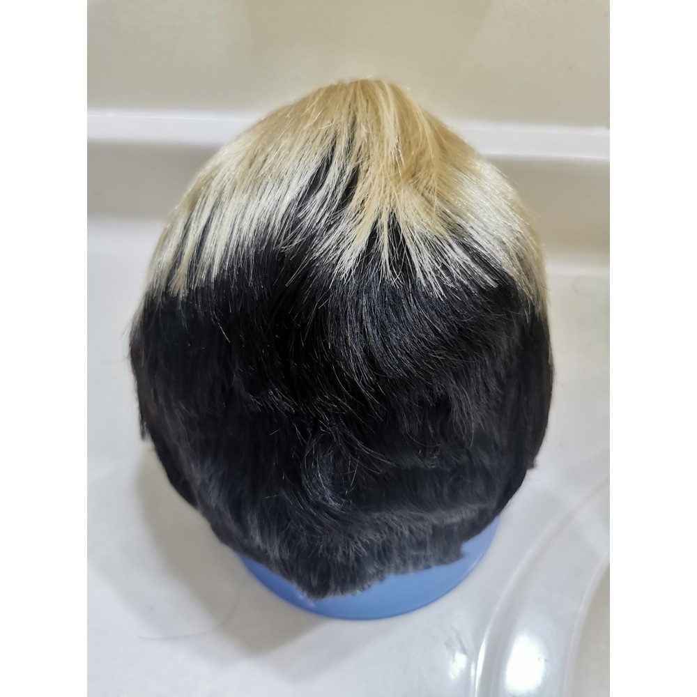 Short Ombre Blonde Black Human Hair Wig Pixie Cut Wigs Work Wig - Picture 9 of 16